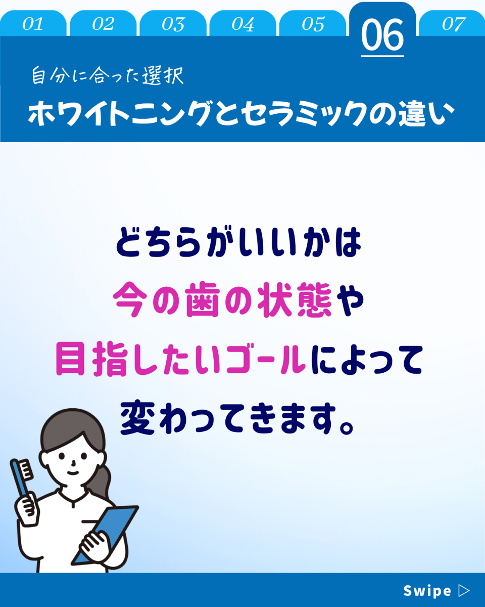 【ホワイトニングカフェ六本木店】ホワイトニングとセラミックの違い