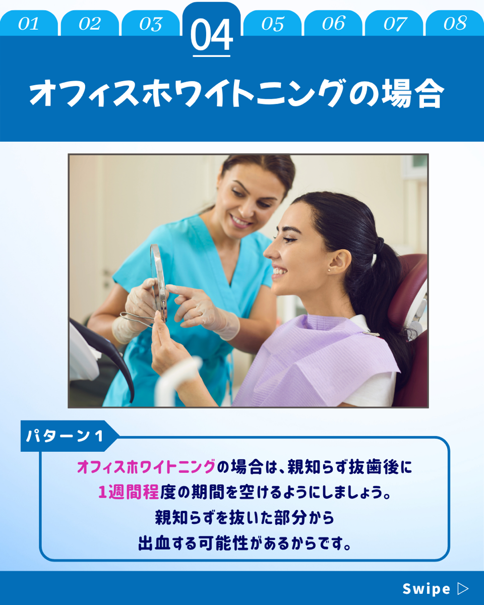 【ホワイトニングカフェ六本木店】親知らず抜歯後のホワイトニング❓