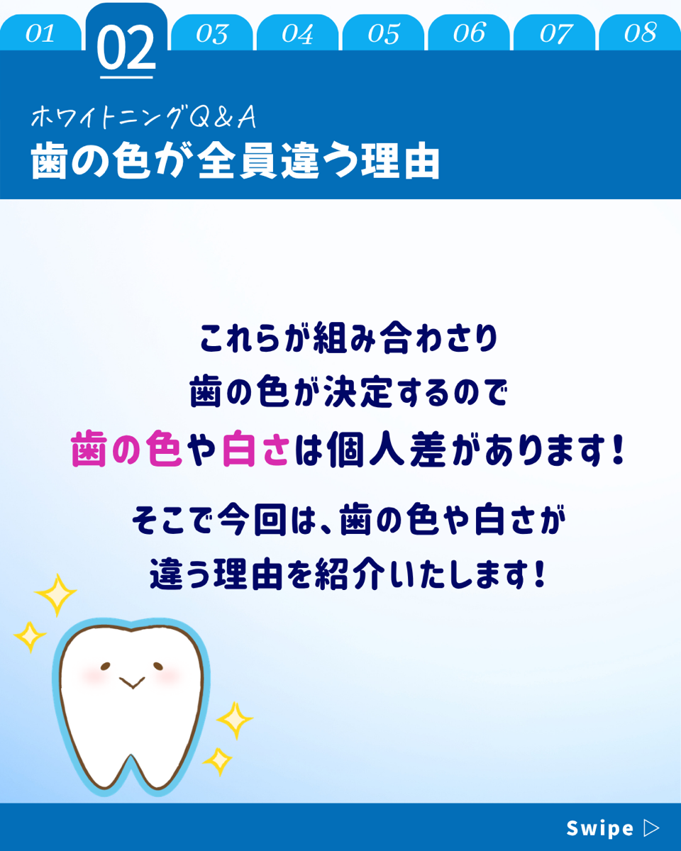 【ホワイトニングカフェ六本木店】歯の色が人それぞれの理由
